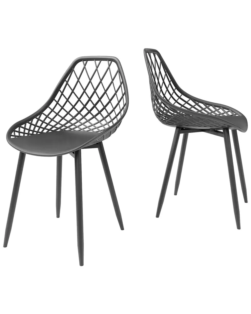 Kurv Set of 2 Dining Chairs - Black, Polypropylene image