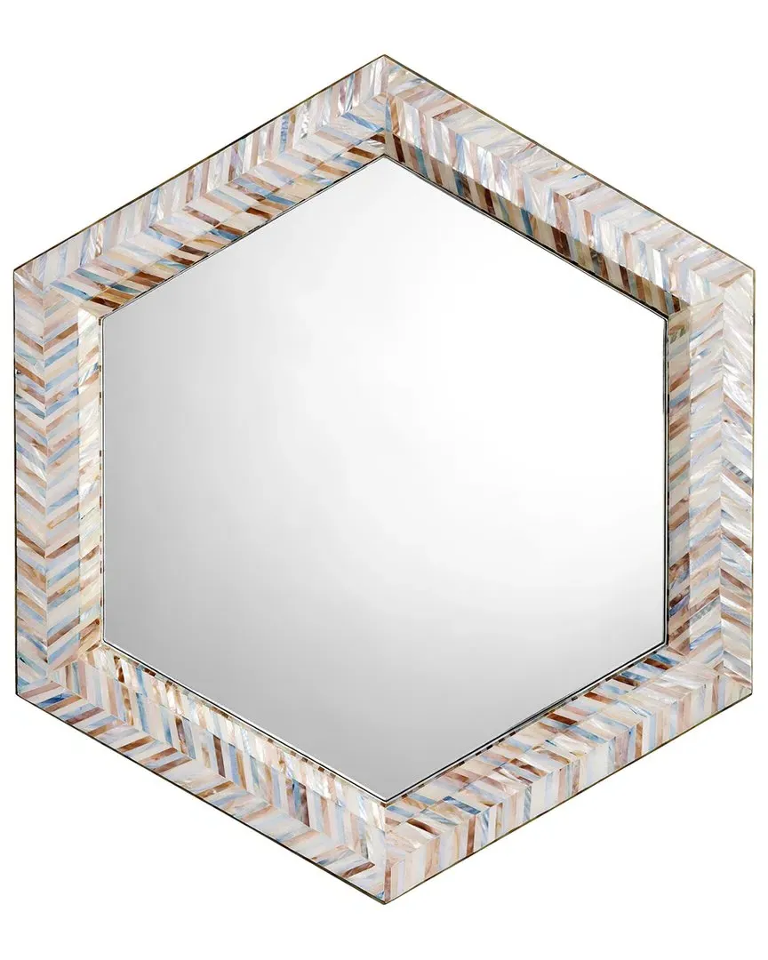 Academy Hexagon Wall Mirror - Blue, Mother-of-Pearl image