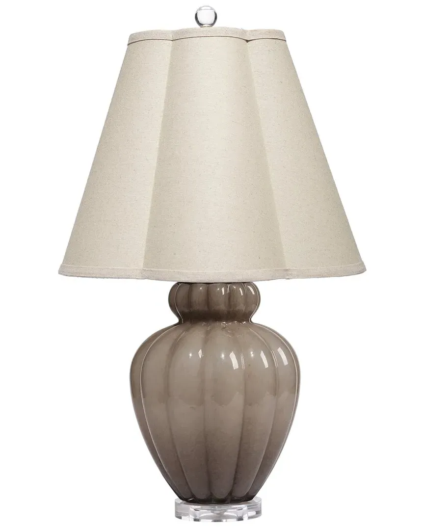 Agnes Blown Glass Table Lamp with Linen Shade - Taupe image
