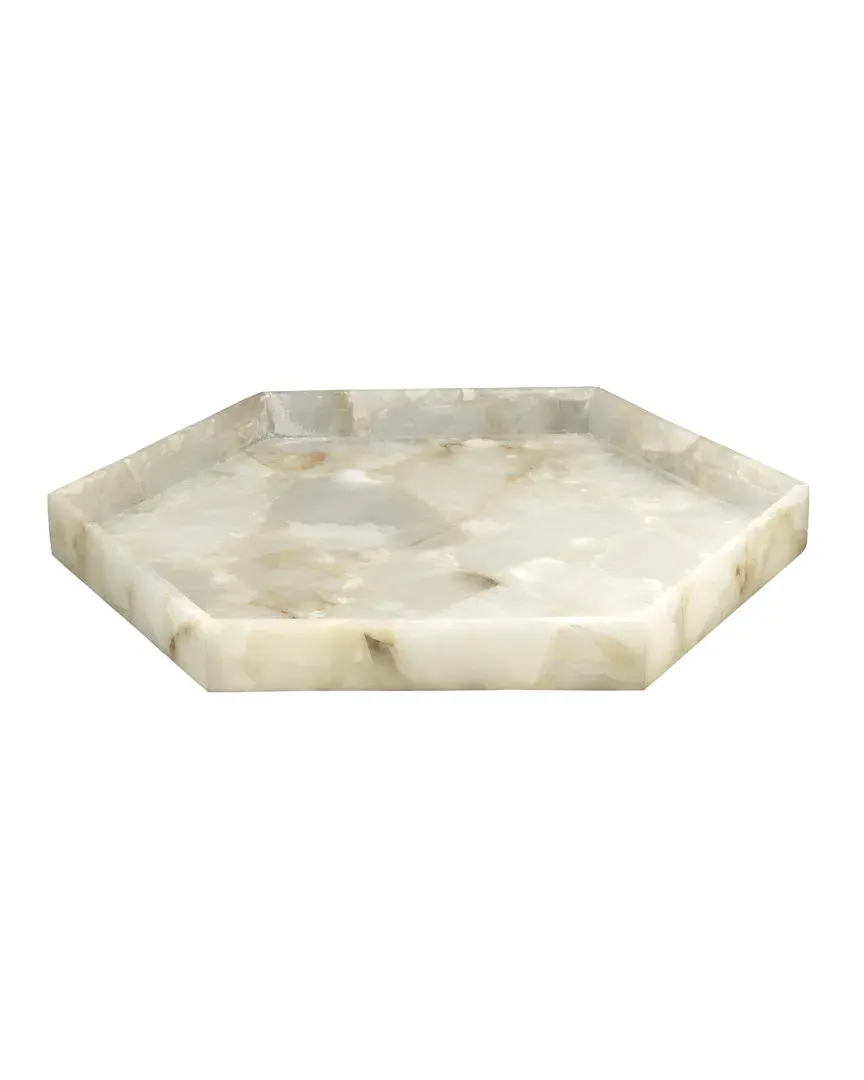 Antonia Hexagon Tray - White, Alabaster image