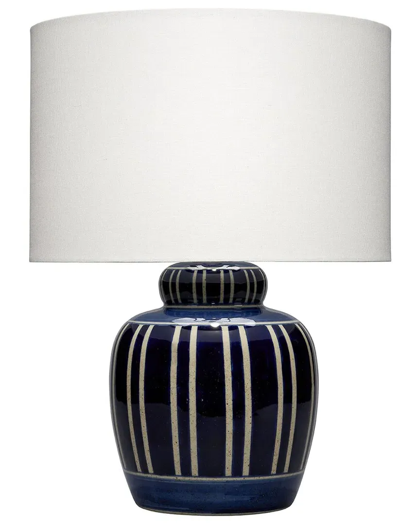 Arthur Ceramic Table Lamp with Linen Shade - Navy Blue