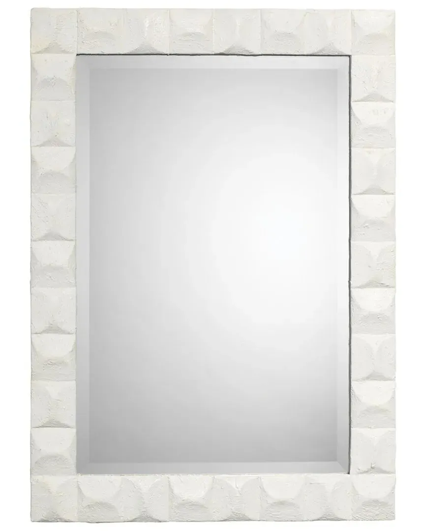 Astor Rectangle Wall Mirror - White, Plaster image