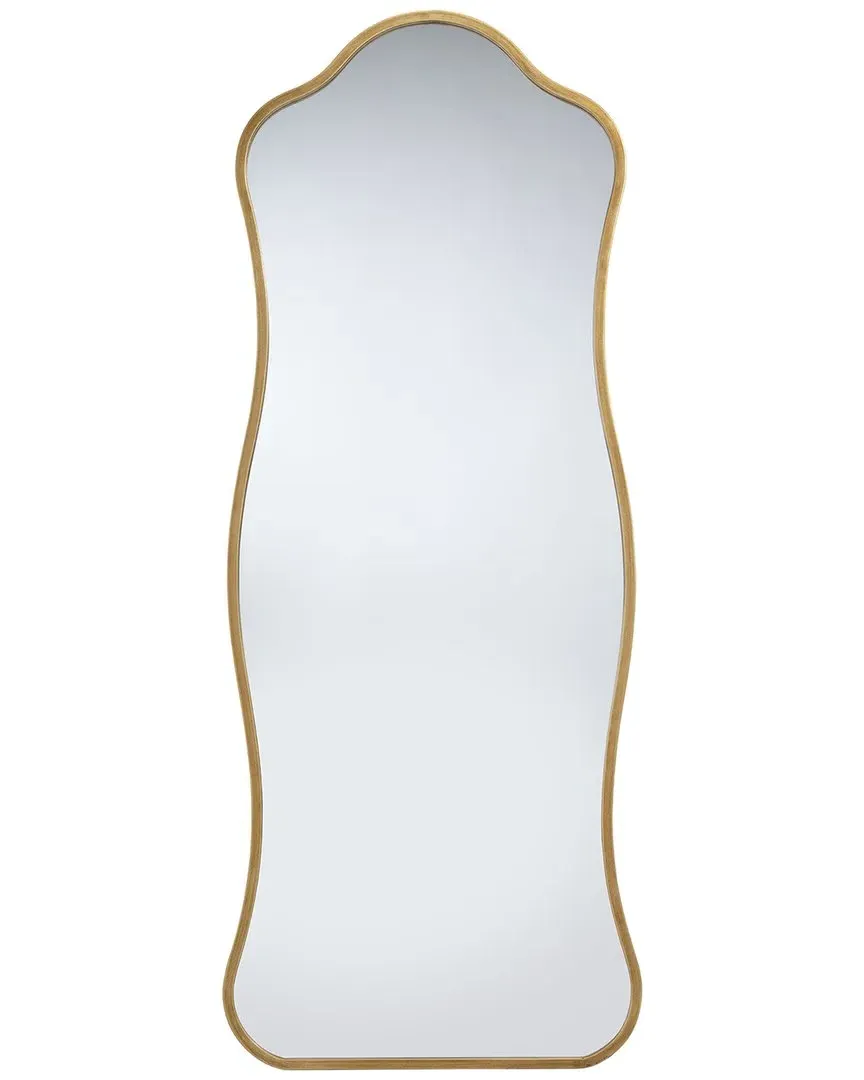 Aurora Wavy Floor Mirror - Antique Brass, Iron