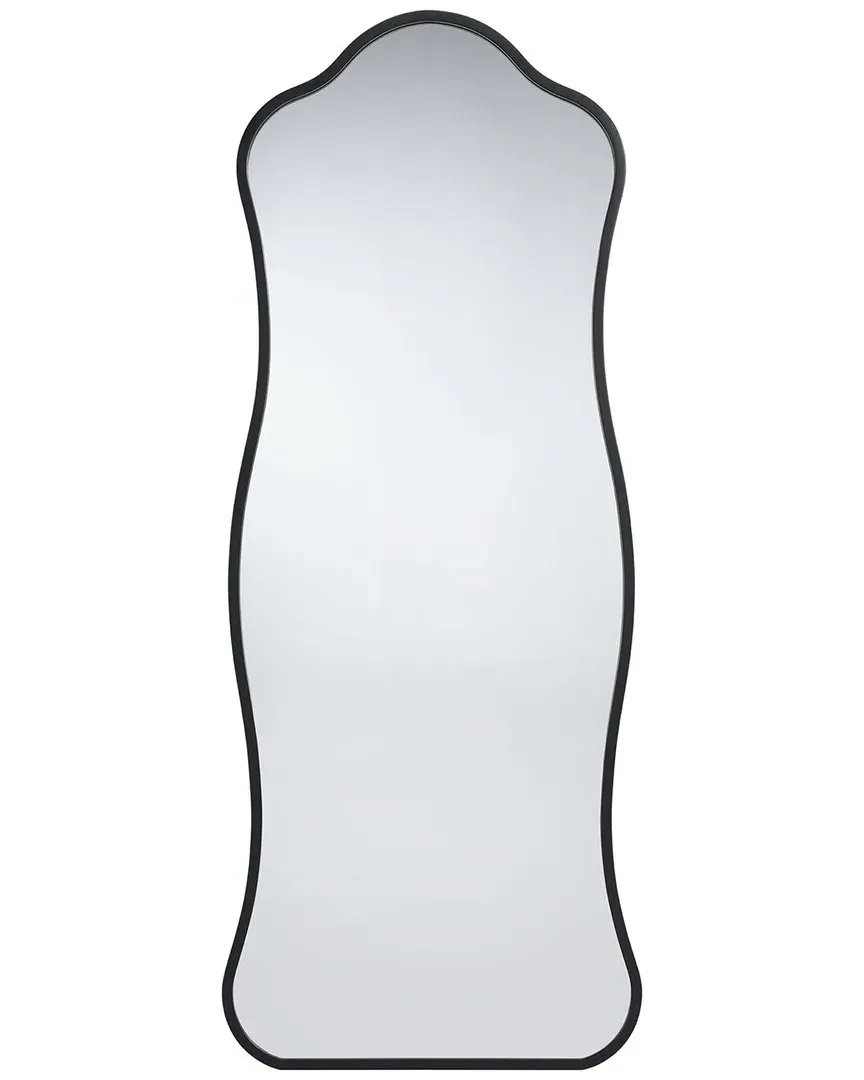 Aurora Wavy Floor Mirror - Black, Iron