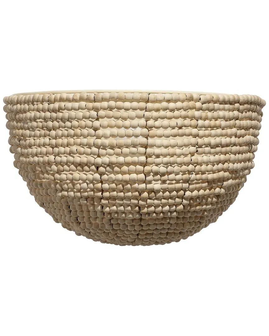 Barnacle Beaded Demi Lune Sconce - Grey, Mango Wood image