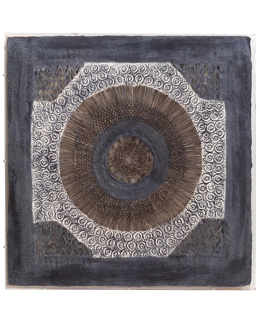 Batik Square Framed Wall Art - Blue image