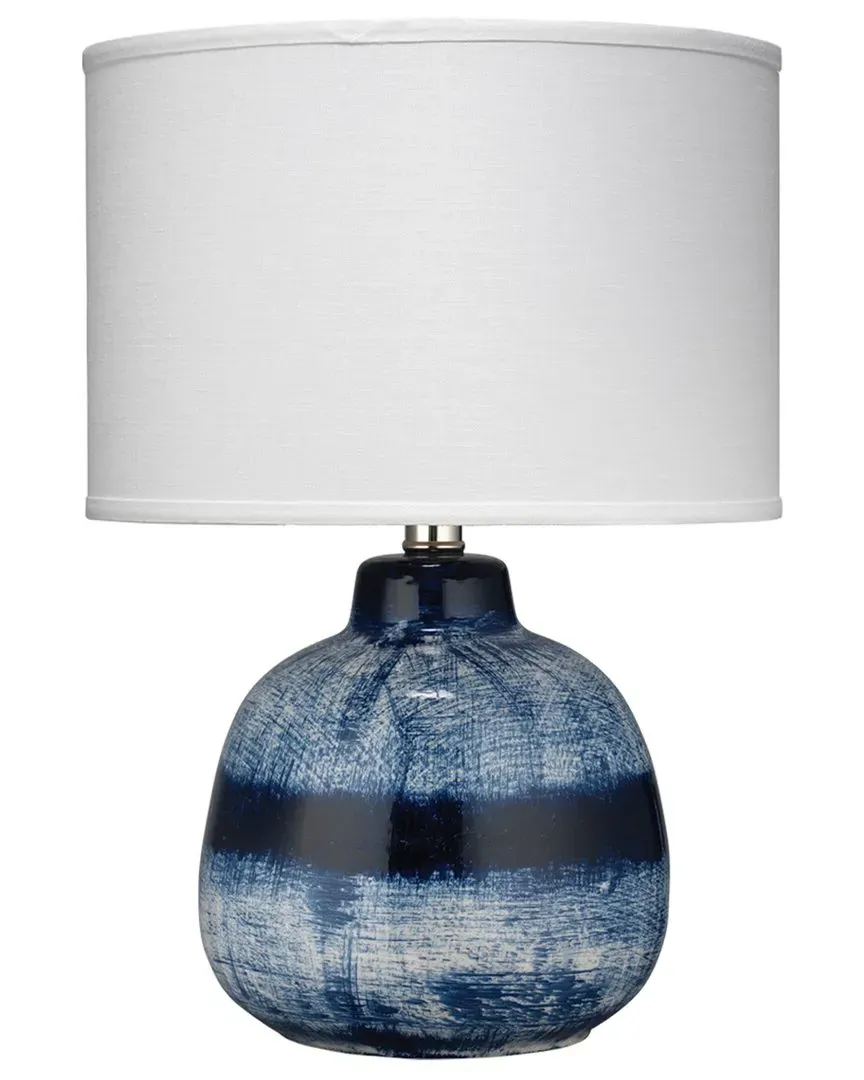 Batik Table Lamp 2 - Indigo Blue, White Ceramic image