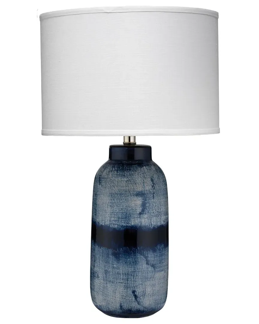 Batik Table Lamp - Indigo Blue, White Ceramic
