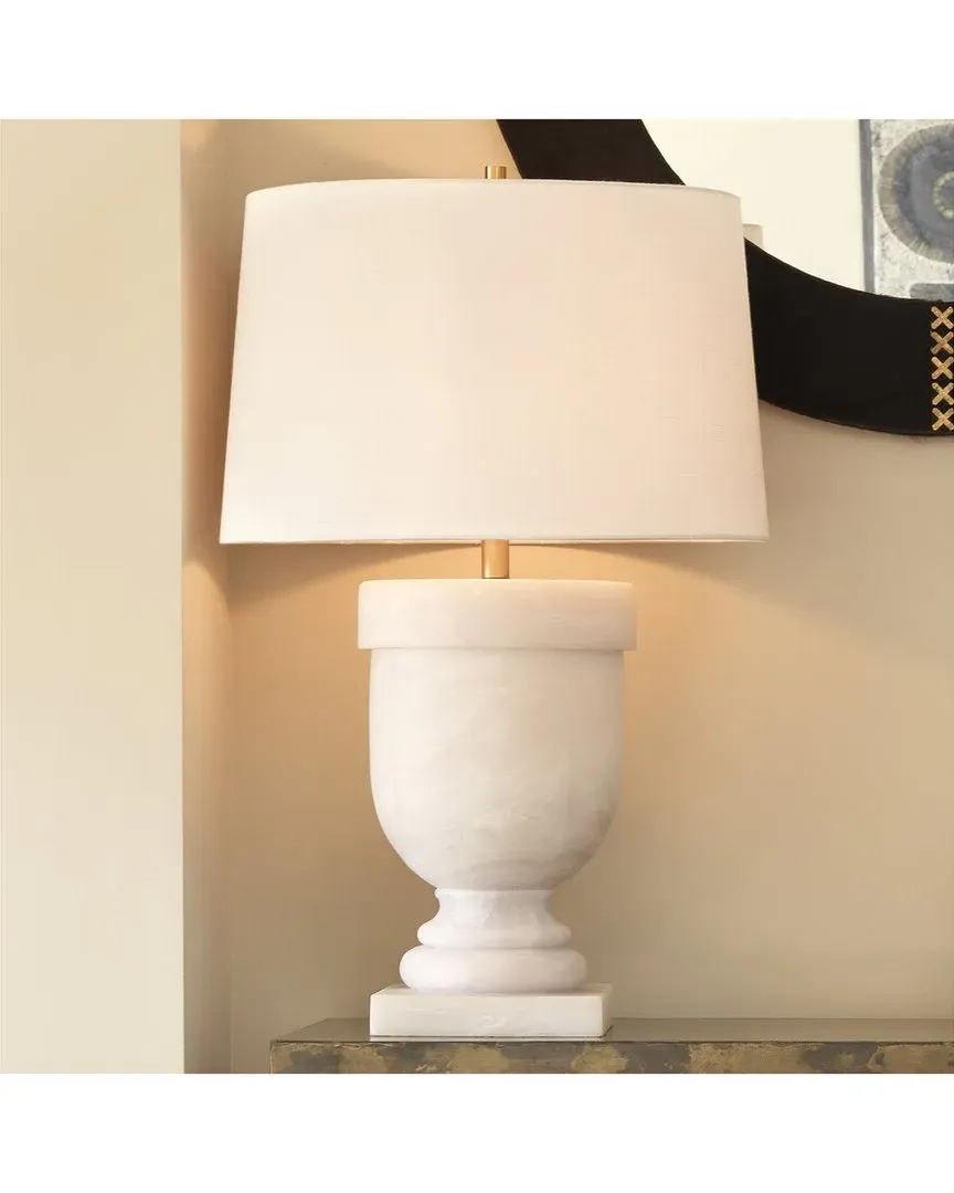 Carnegie Table Lamp - White, Faux Alabaster image