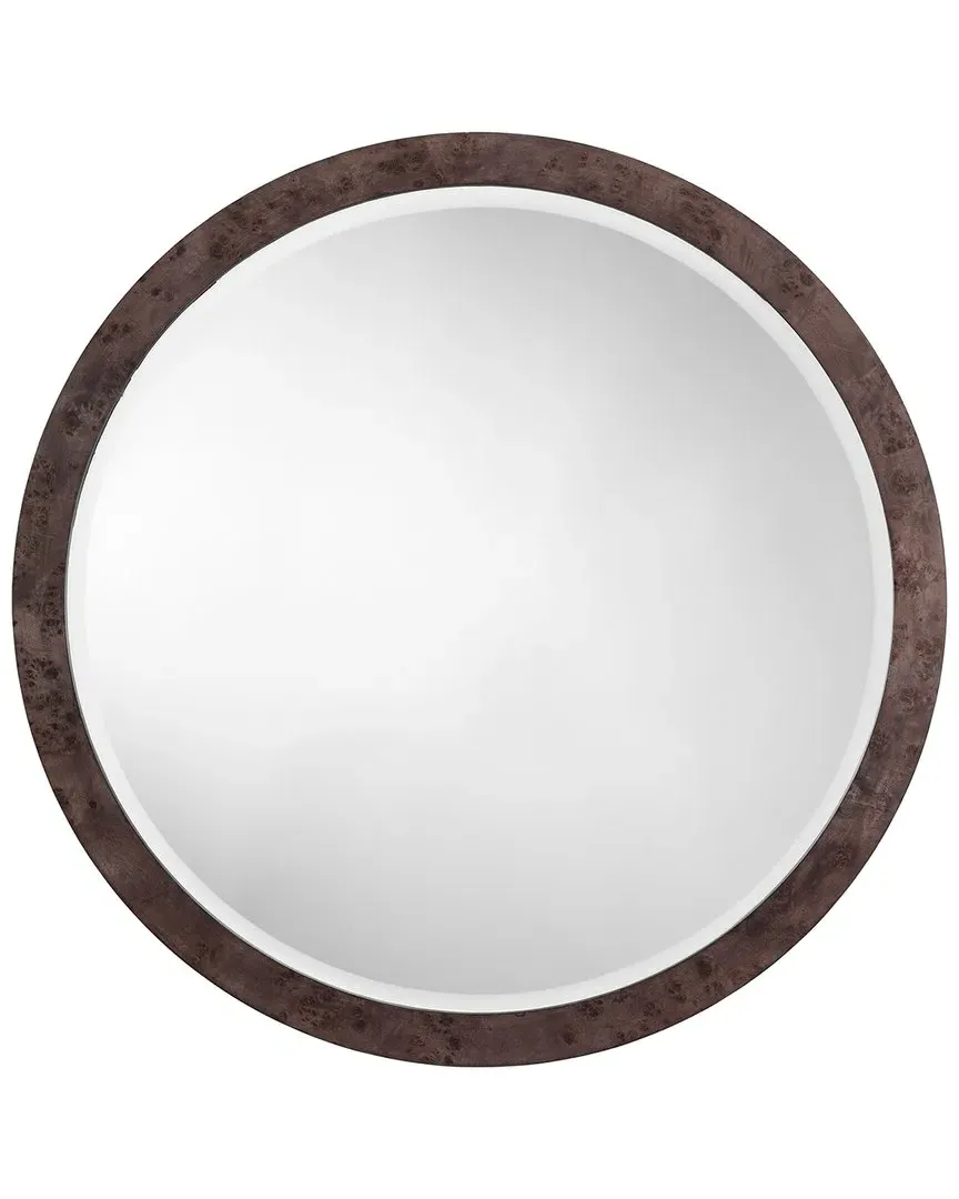 Chandler Round Wall Mirror - Charcoal, Burl Wood image