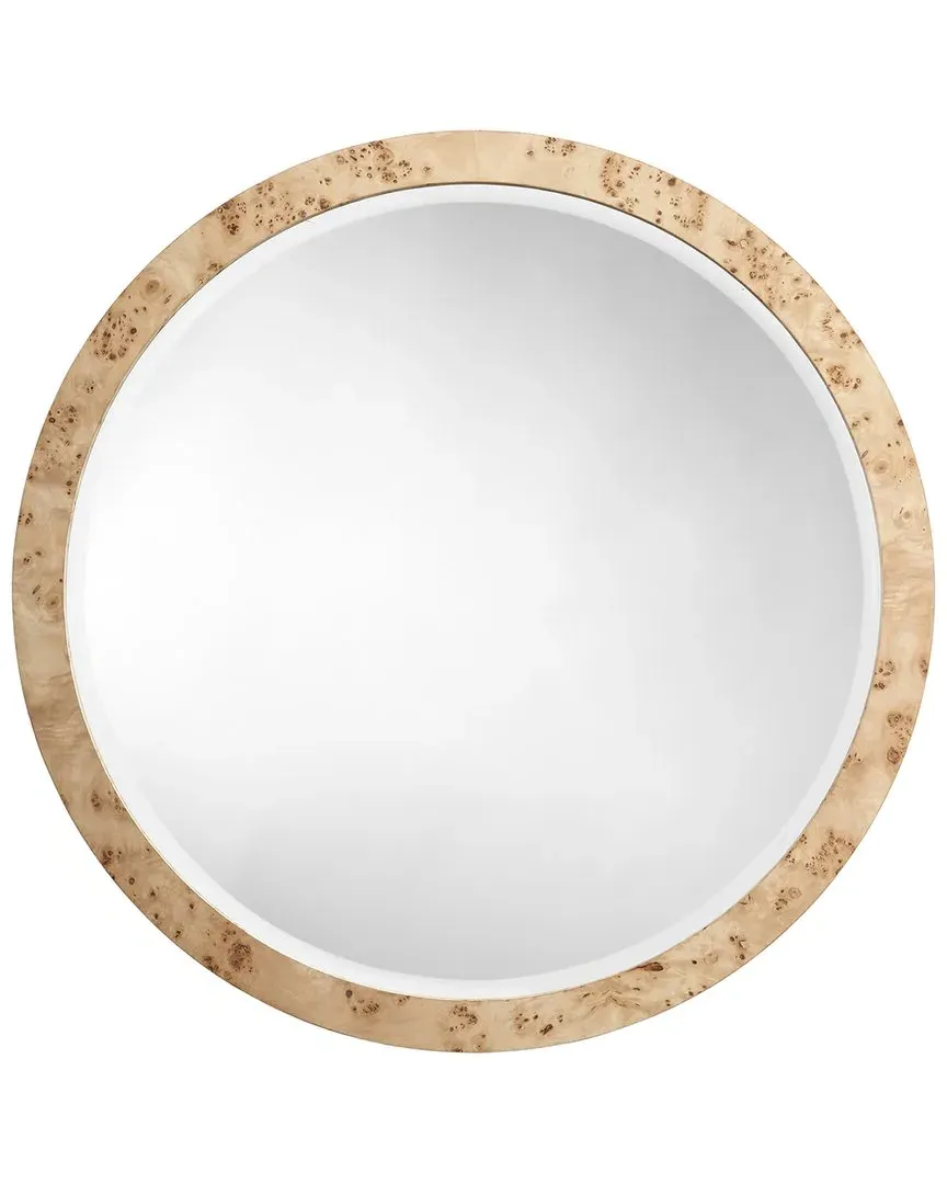Chandler Round Wall Mirror - Natural, Burl Wood