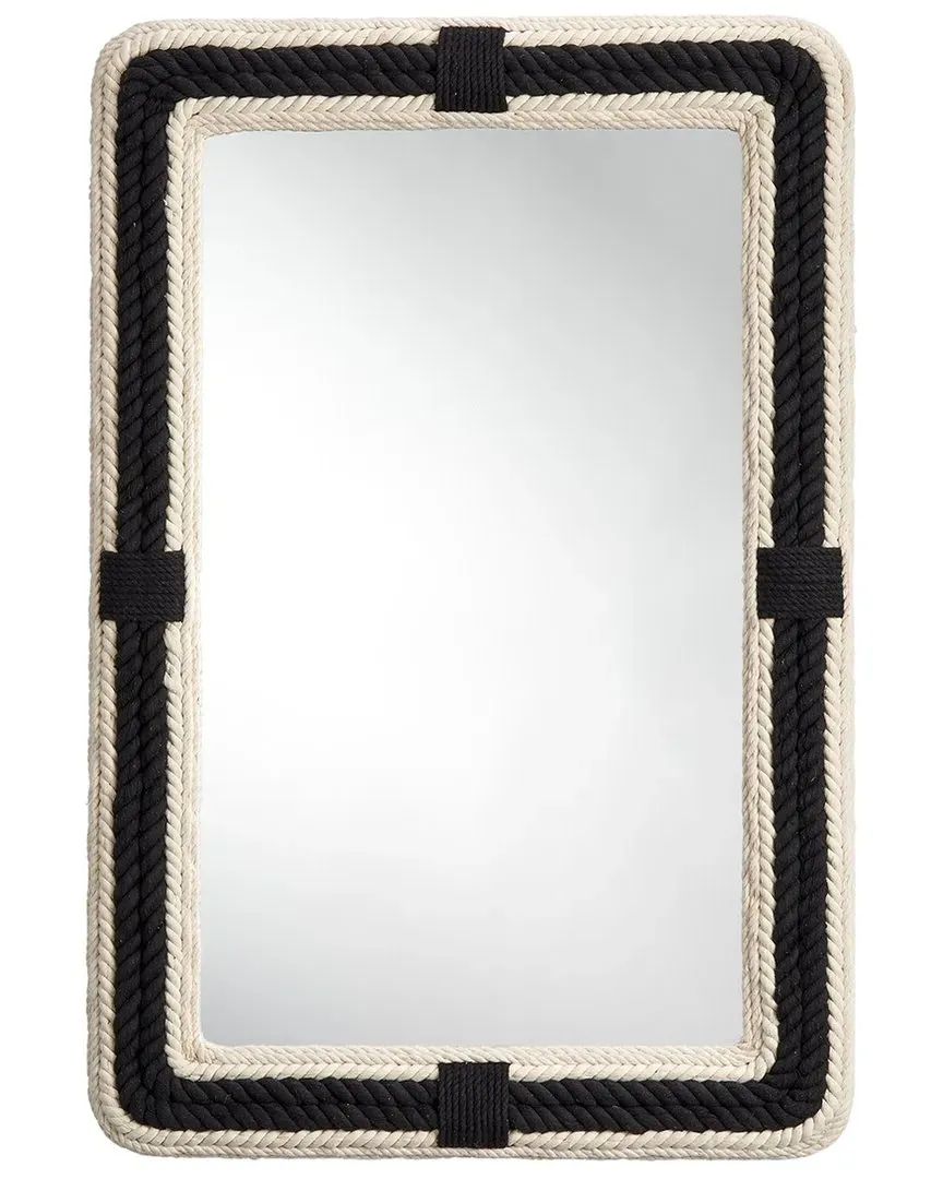 Contrast Jute Rectangle Mirror - Black & Off White image