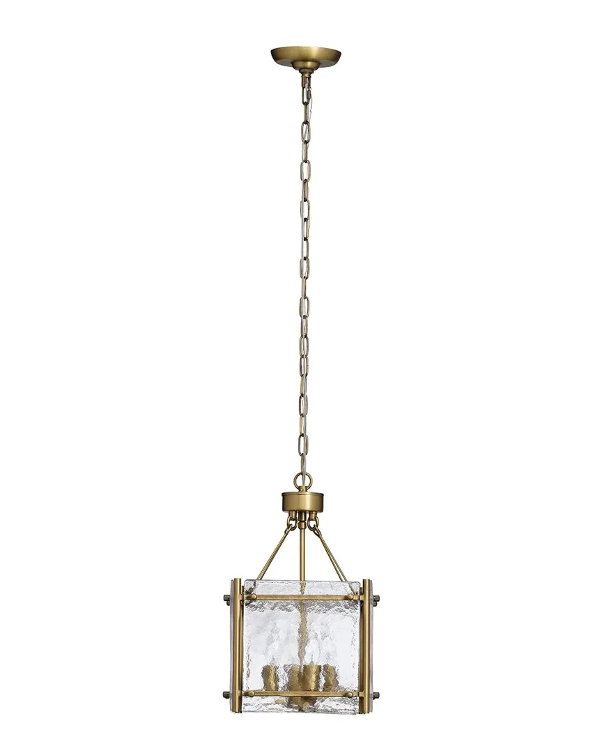Glenn Small Square Chandelier - Antique Brass, Glass image