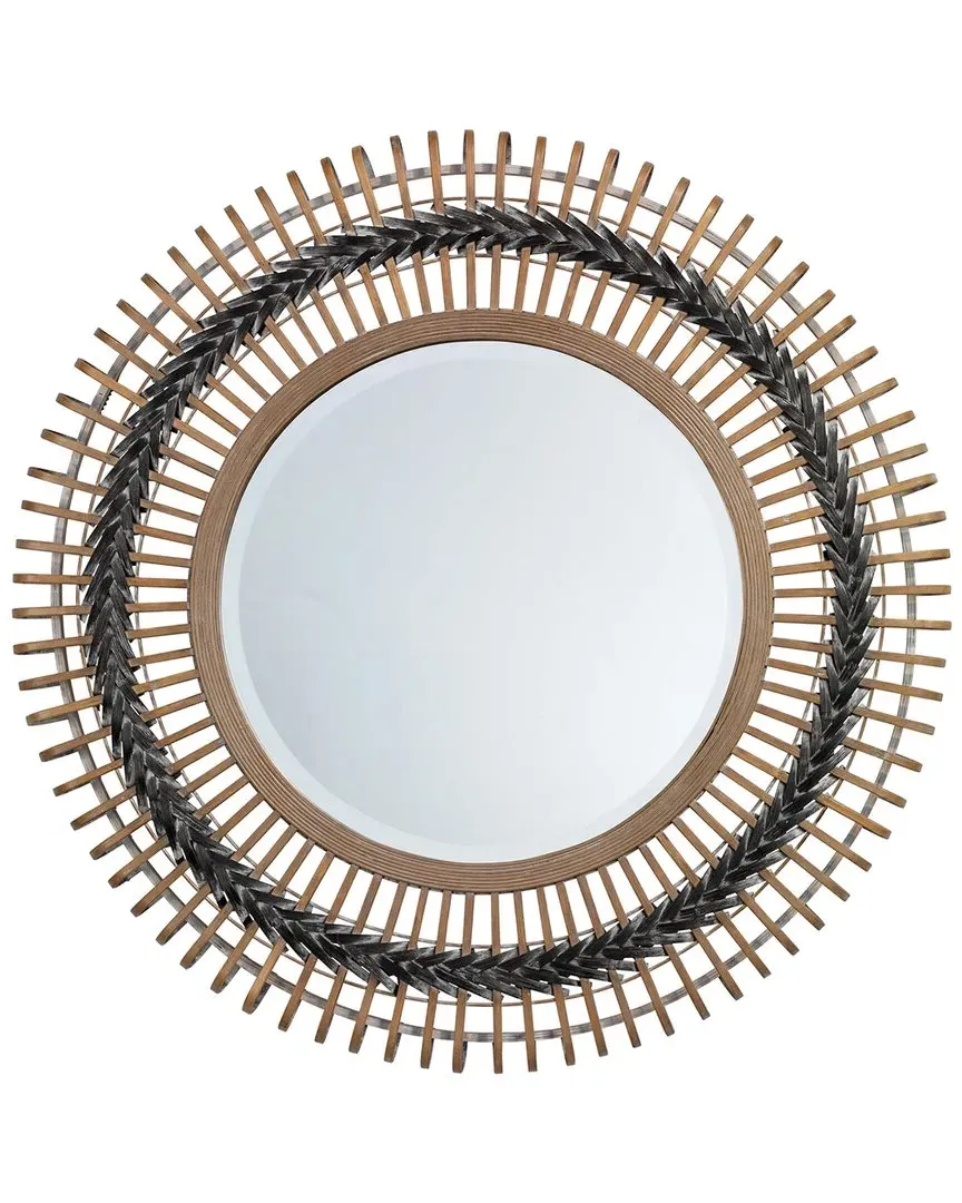 Grove Round Braided Mirror - Grey, Bamboo image