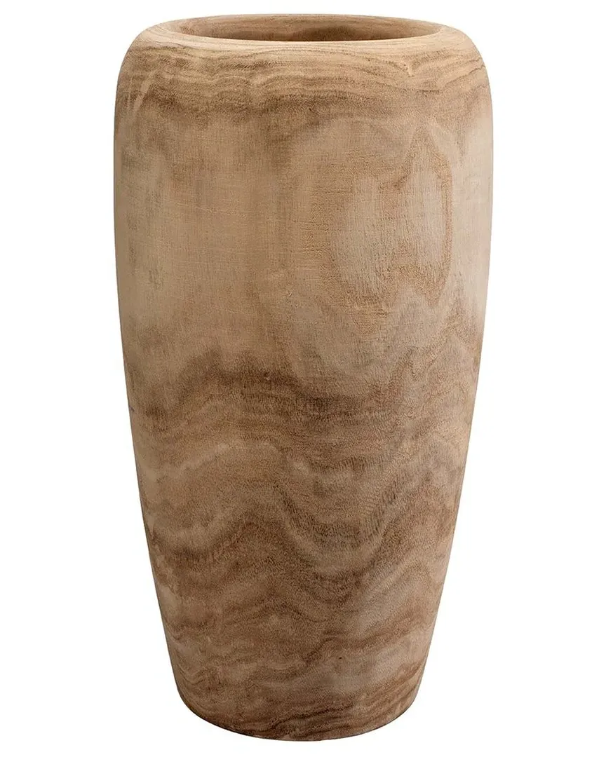 Jamie Young Co. Ojai Wooden Vase - Brown, Paulownia Wood image