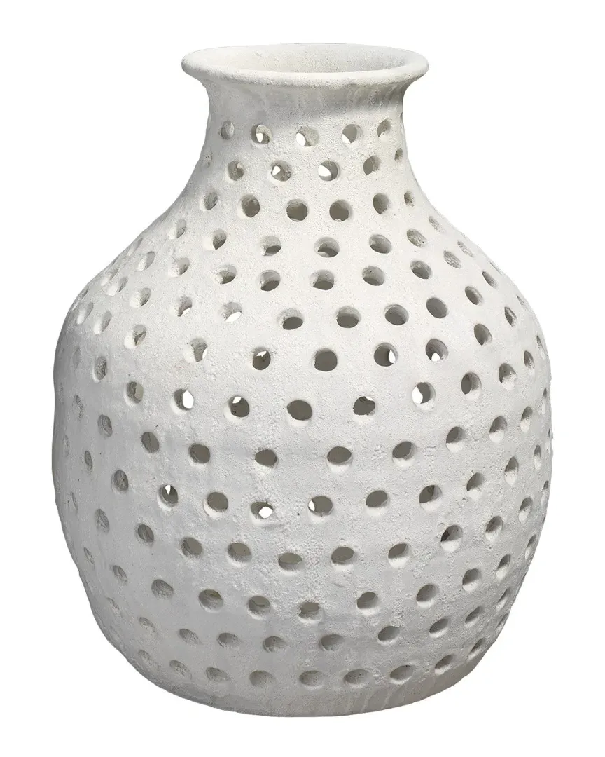 Jamie Young Co. Small Porous Vase - White, Ceramic image