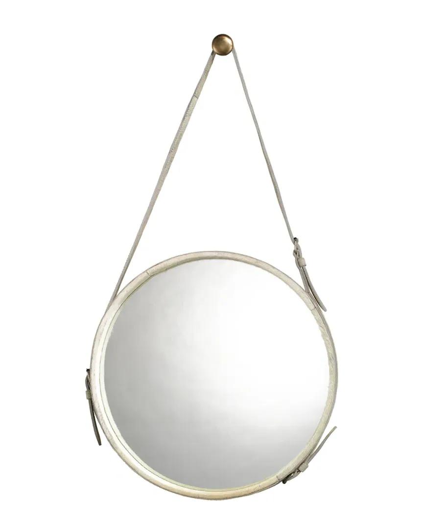 Large Round Mirror - White, Hide image