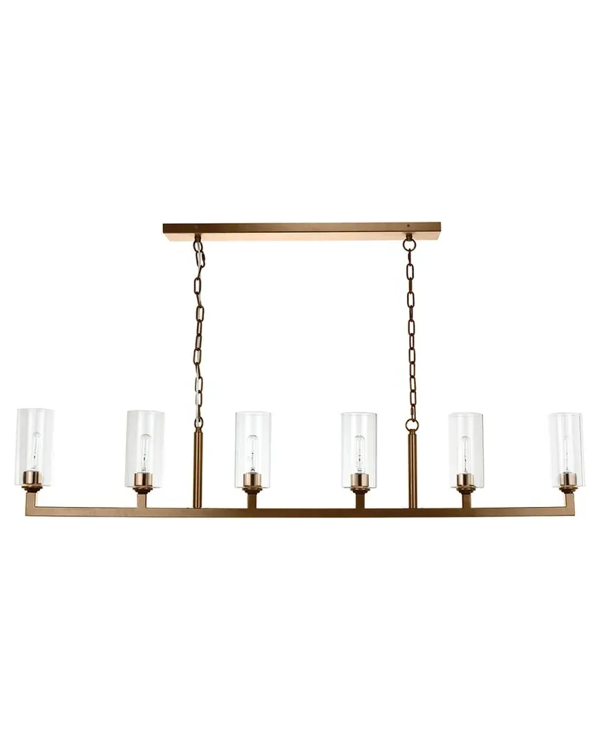 Linear 6 Light Chandelier - Glass
