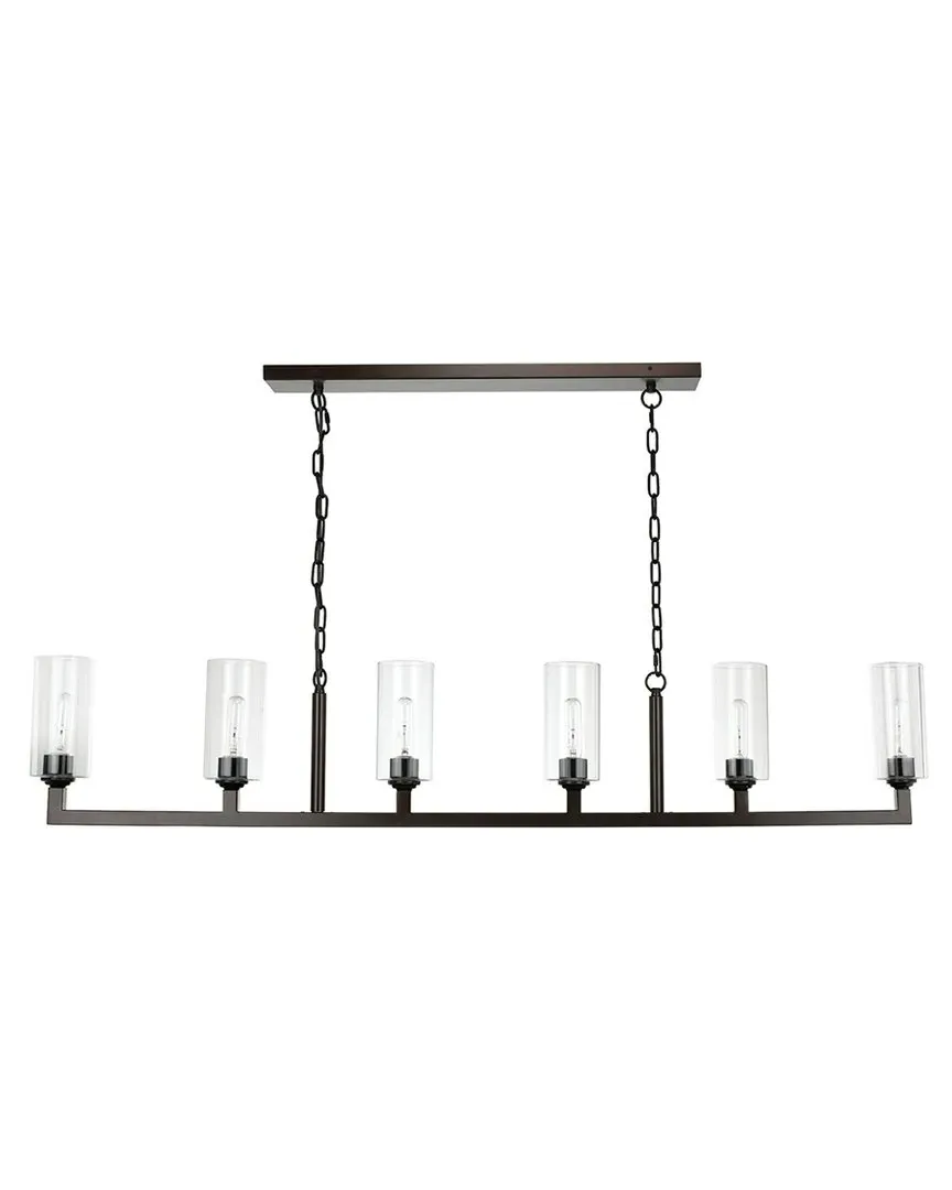 Linear 6 Light Chandelier - Glass image