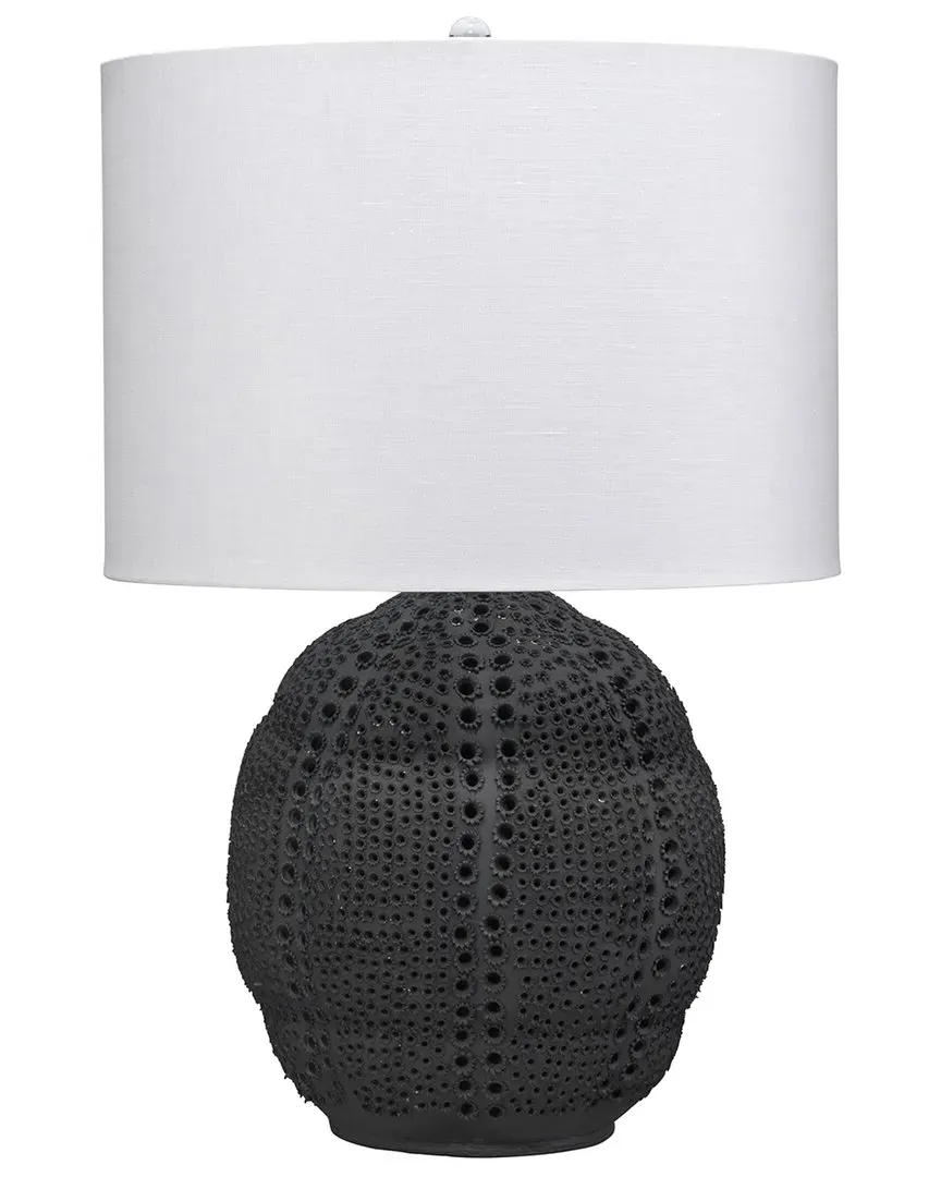 Lunar Table Lamp with White Linen Shade