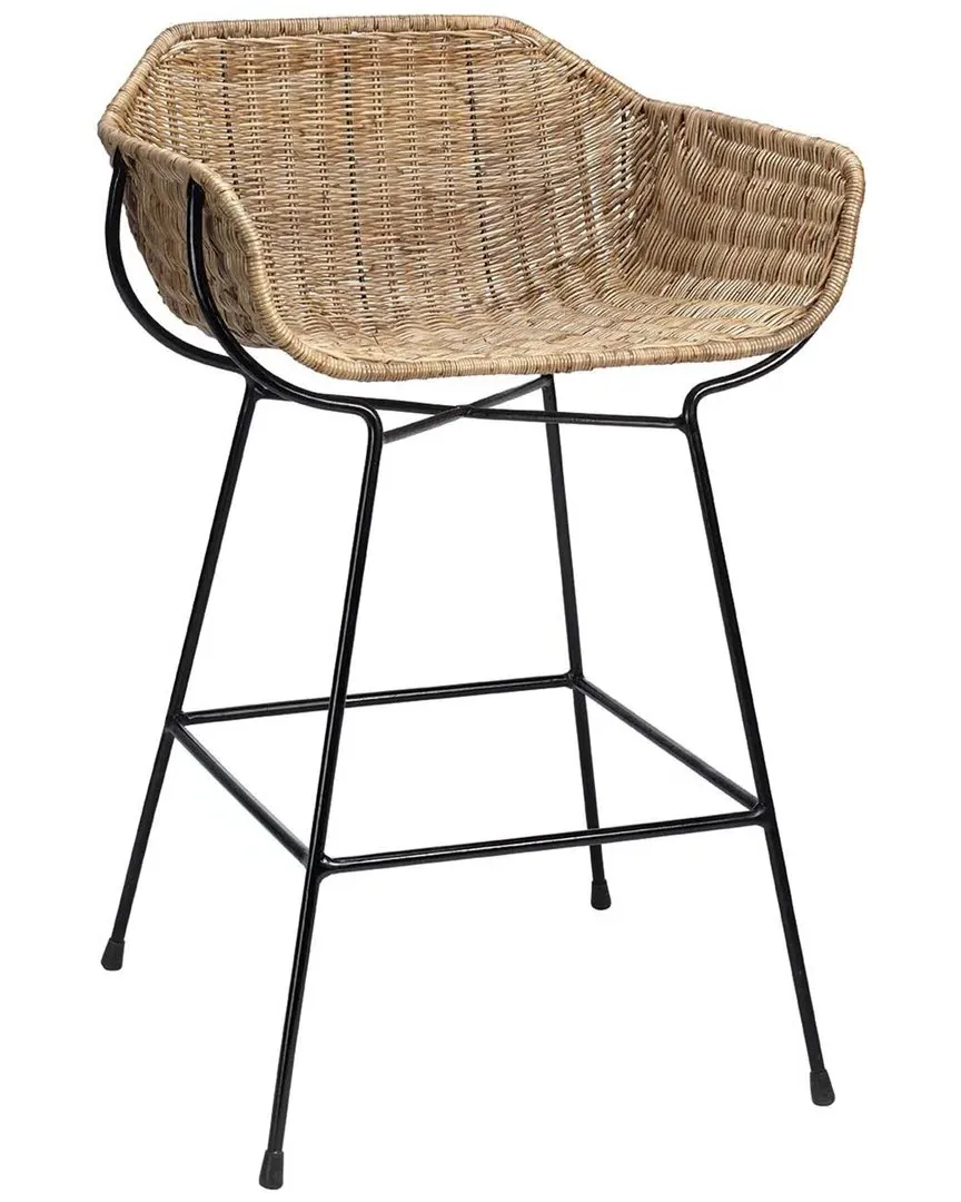 Nusa Counter Stool - Natural Rattan, Black Steel image