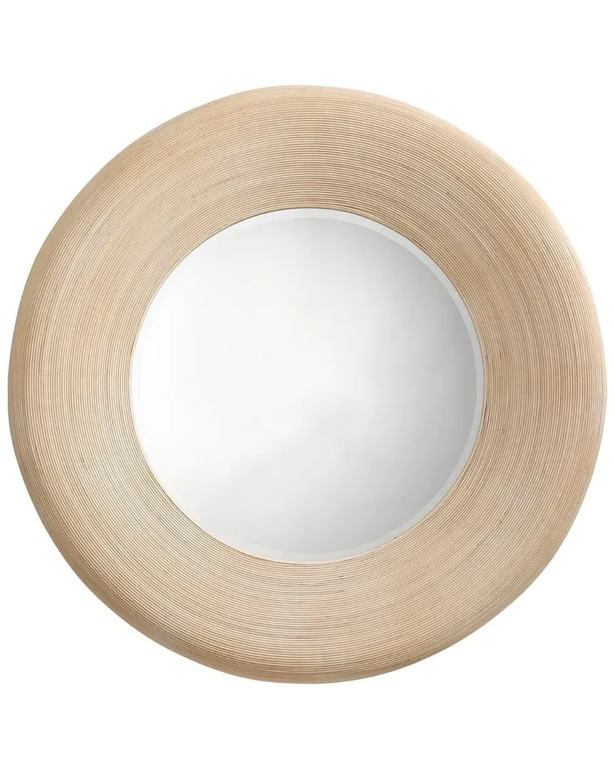 Paddock Round Wall Mirror - Cream, Bamboo