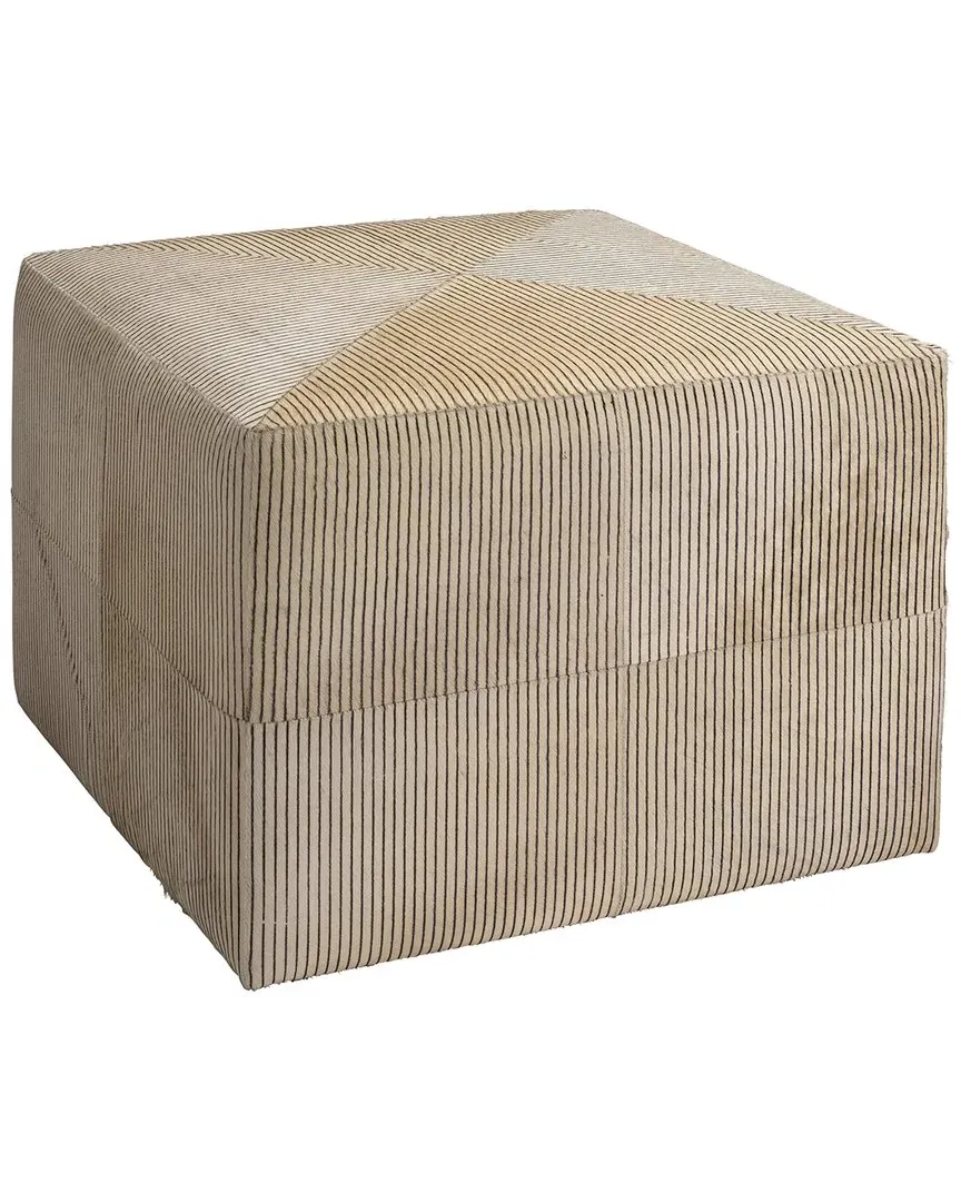 Pinstriped Ottoman - Cream, Hide image