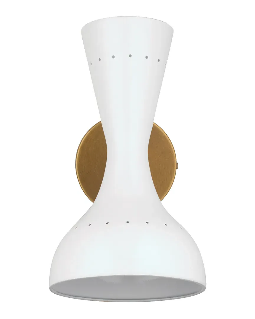 Pisa Wall Sconce - White Lacquer, Antique Brass image