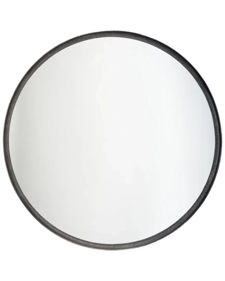 Refined Round Wall Mirror - Black, Iron