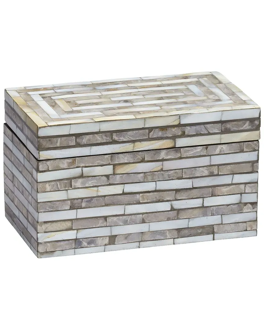 Roosevelt Small Decorative Box - Grey, Mother-of-Pearl