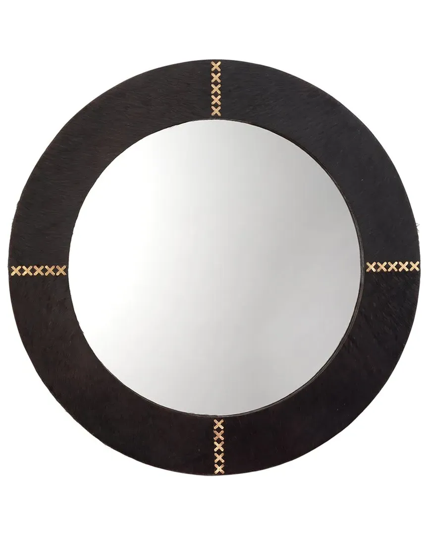 Round Cross Stitch Mirror - Brown image