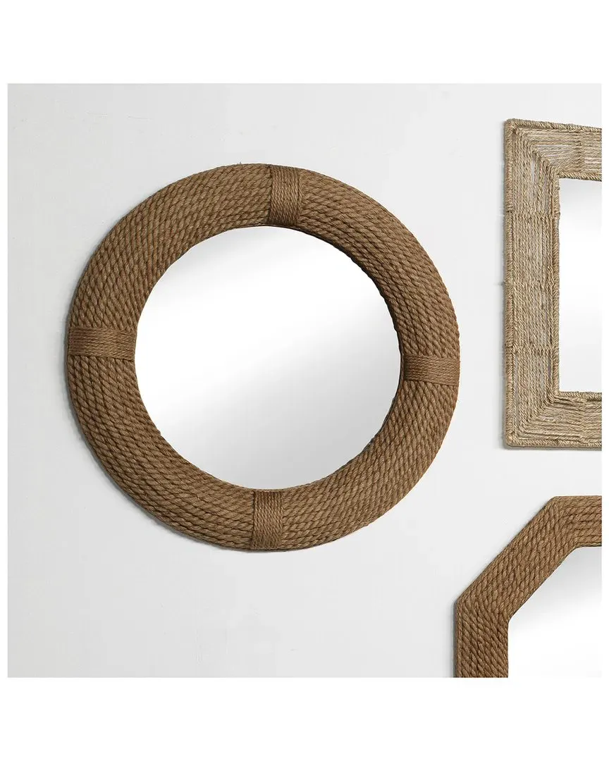 Round Rope Mirror - Wood image