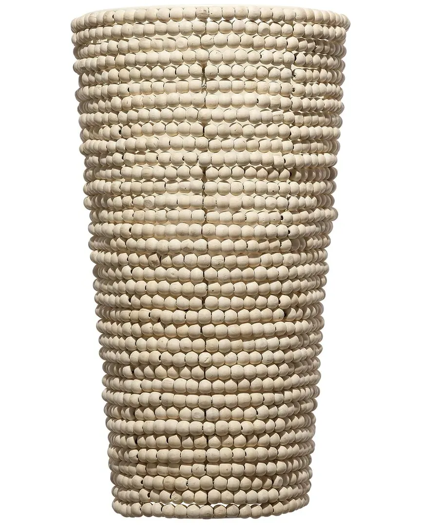 Seawall Beaded Cone Sconce - Grey, Mango Wood