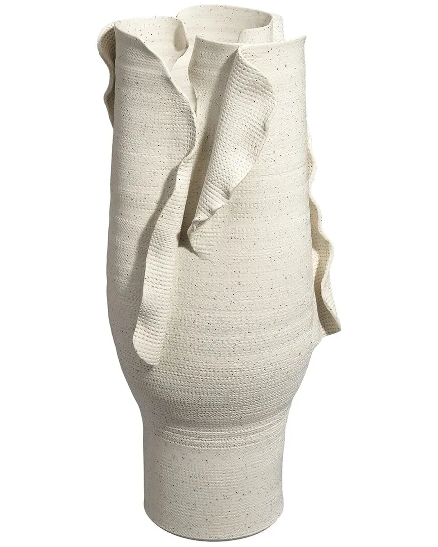 Severed Tall Porcelain Decorative Vessel - White image