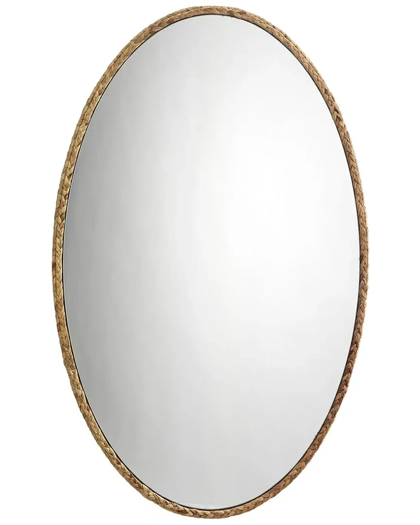 Sparrow Braided Oval Mirror - Brown, Corn Grass image