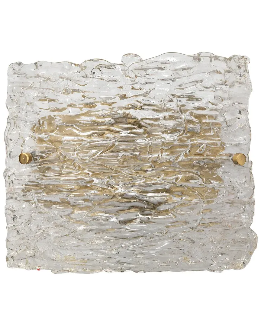 Swan Curved Wall Sconce - Antique Brass, Glass image