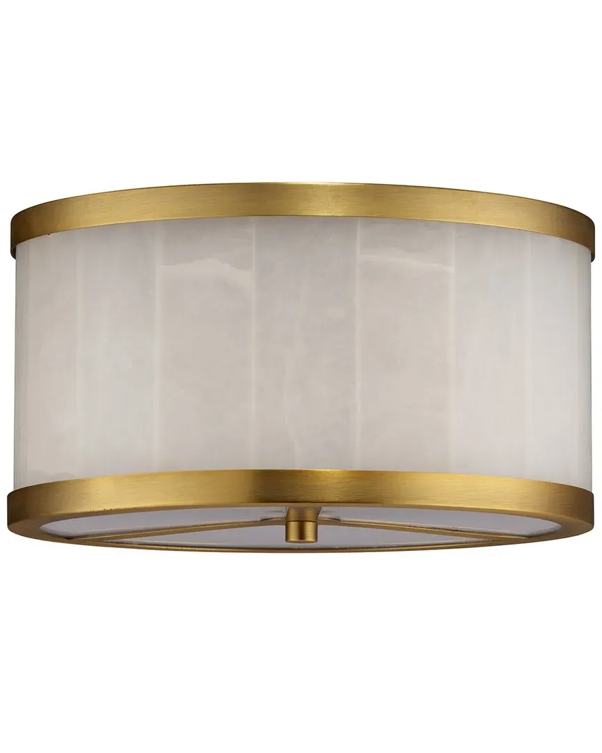 Upsala Flush Mount Ceiling Light - Alabaster, Brass image
