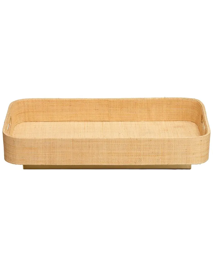 Utopia Footed Decorative Tray - Natural, Raffia image