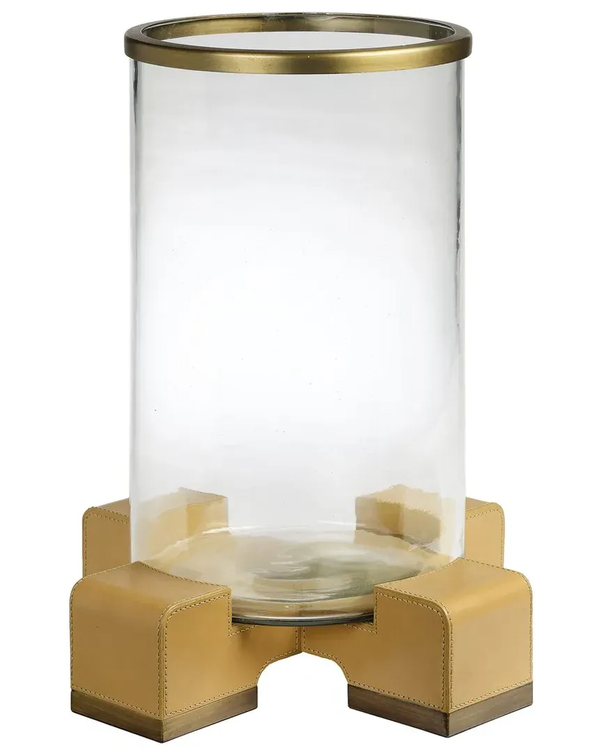 Vector Hurricane Candle Holder - Brass, Leather image