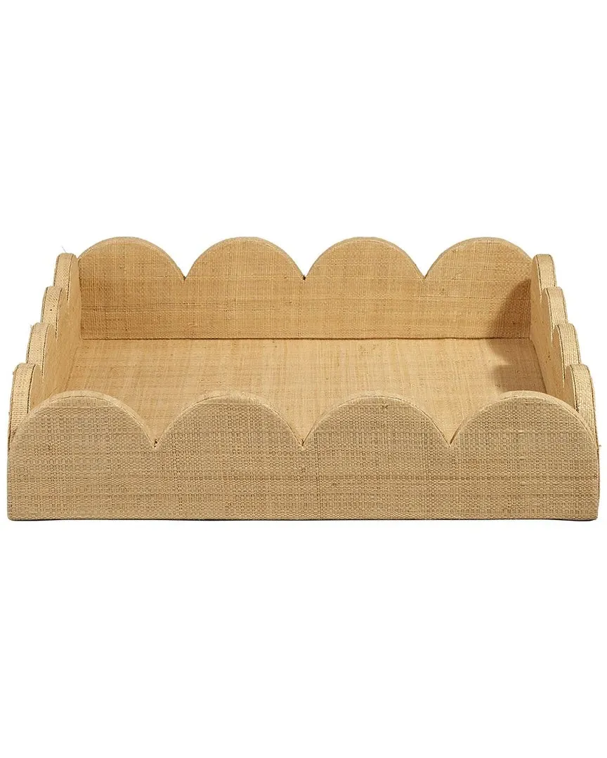 Wonderland Small Scalloped Decorative Tray - Natural, Raffia