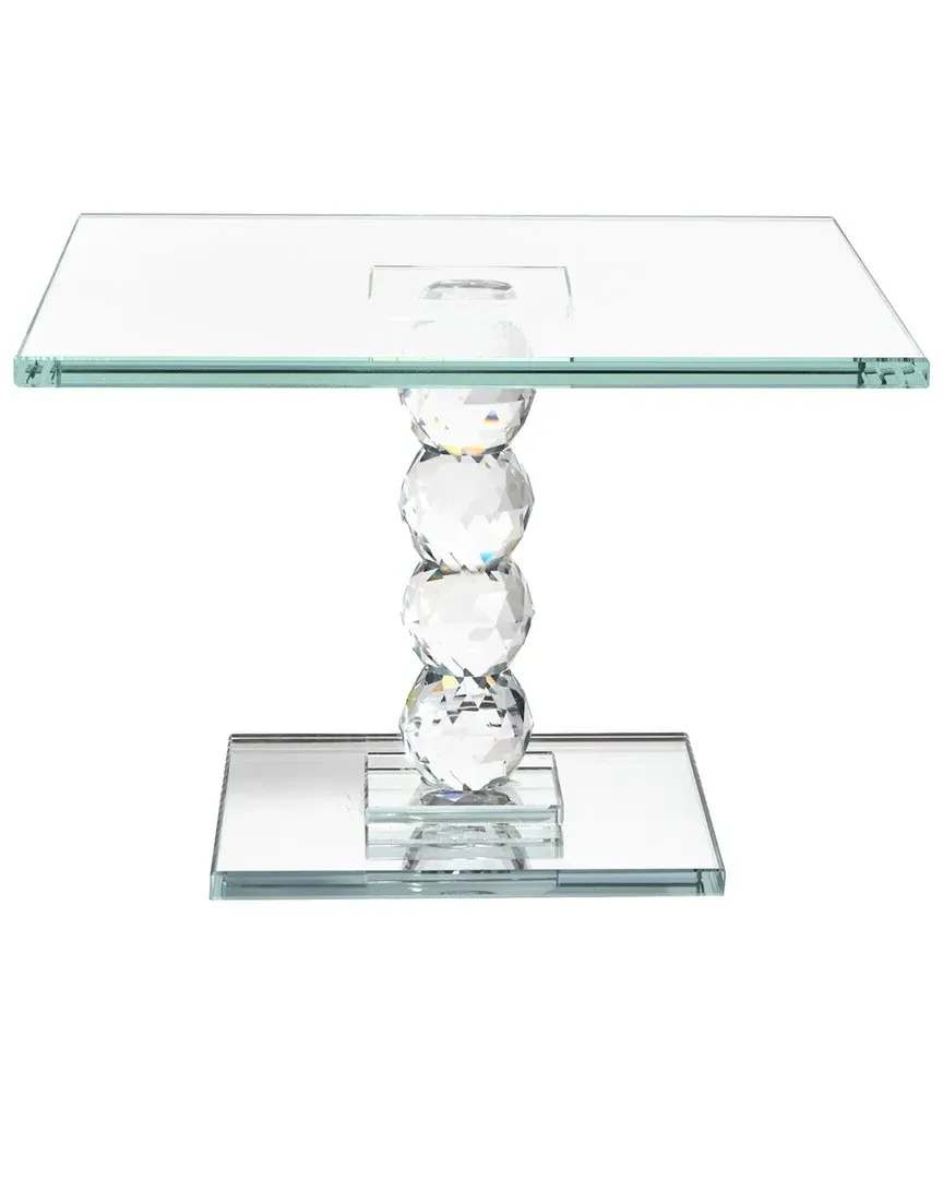 10in Crystal Dessert Stand with Mirror Pedestal - Clear image
