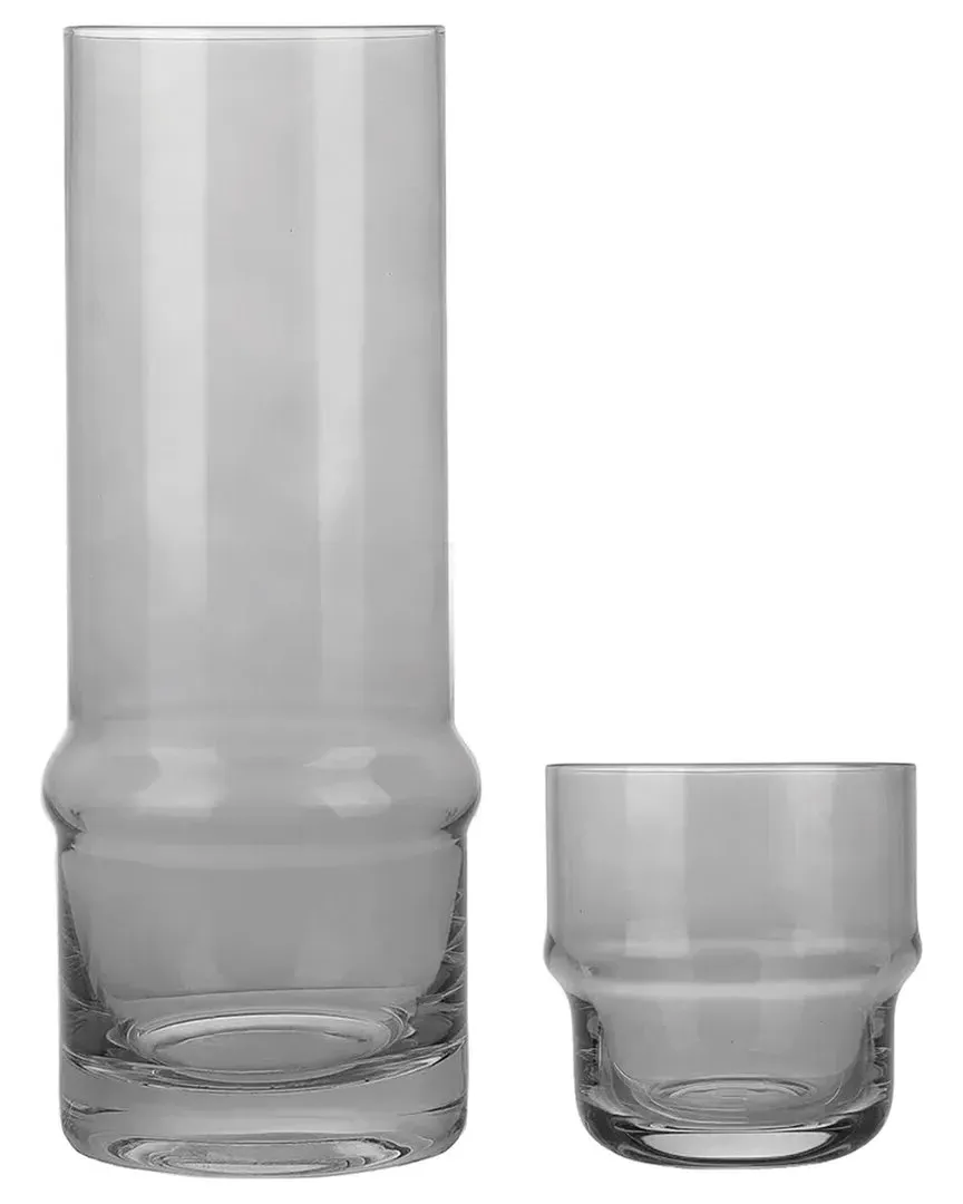 2pc Glass Carafe Set - Grey image