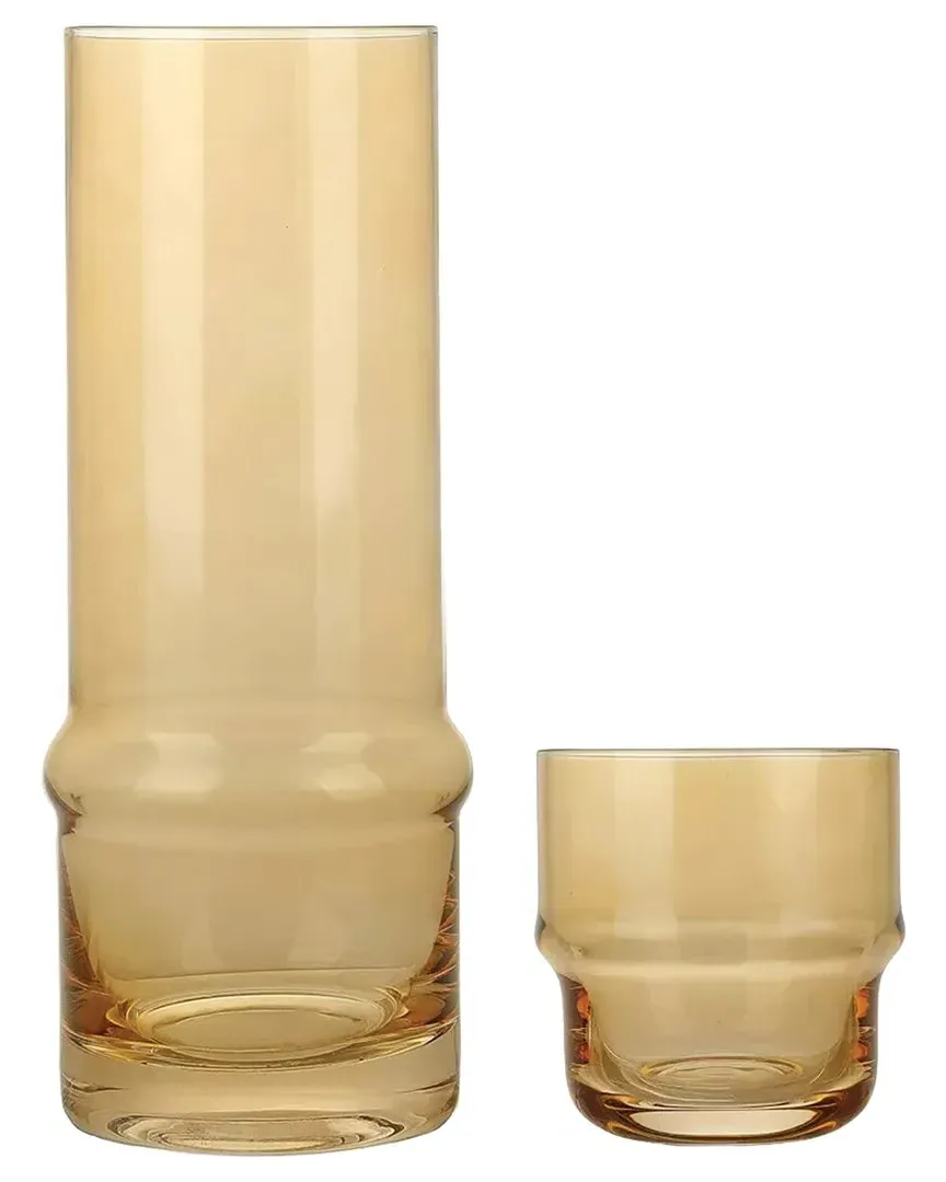 Amber 2pc Glass Carafe Set - Orange