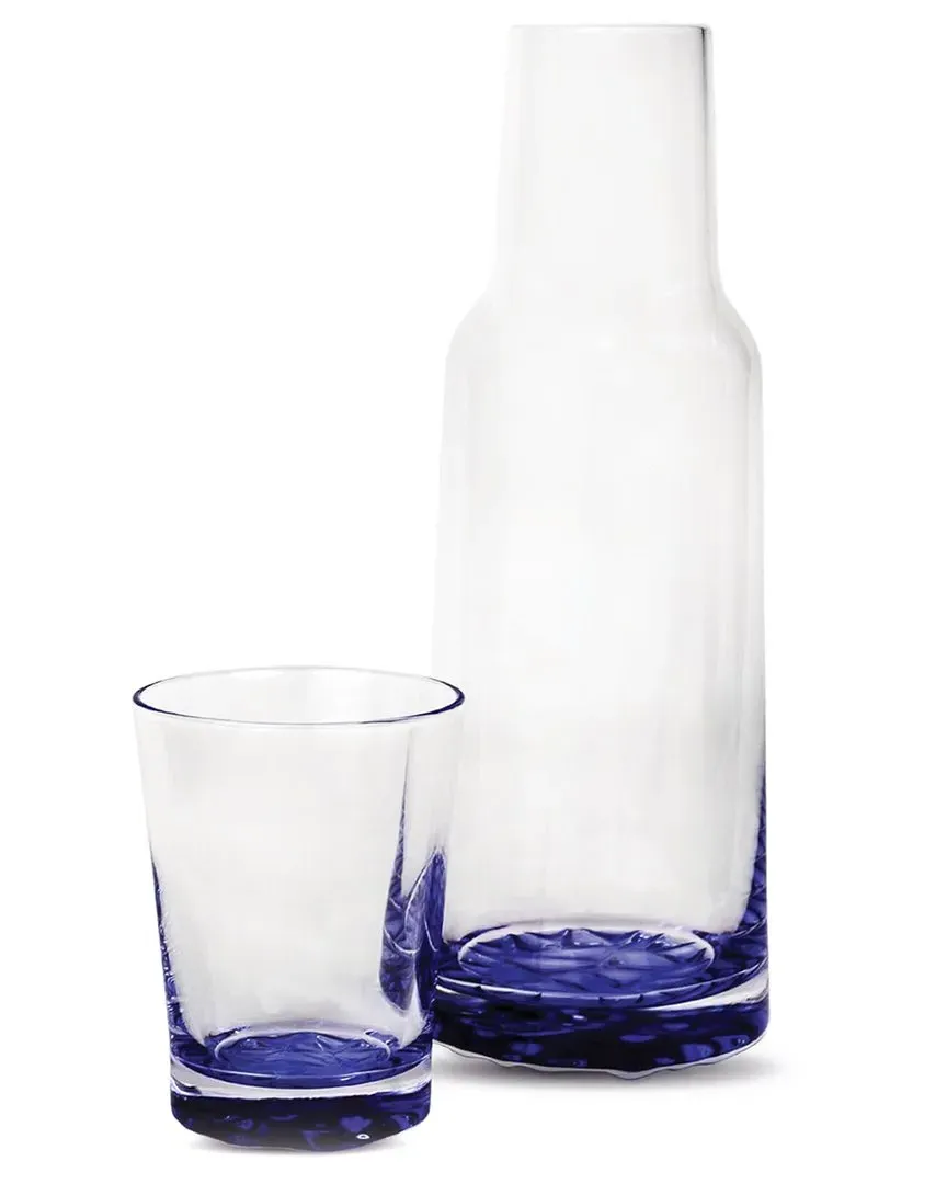 Blue Bottom 2pc Glass Carafe Set - Blue