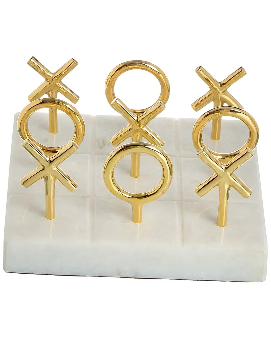 Brass Tic-Tac-Toe Set - Marble image