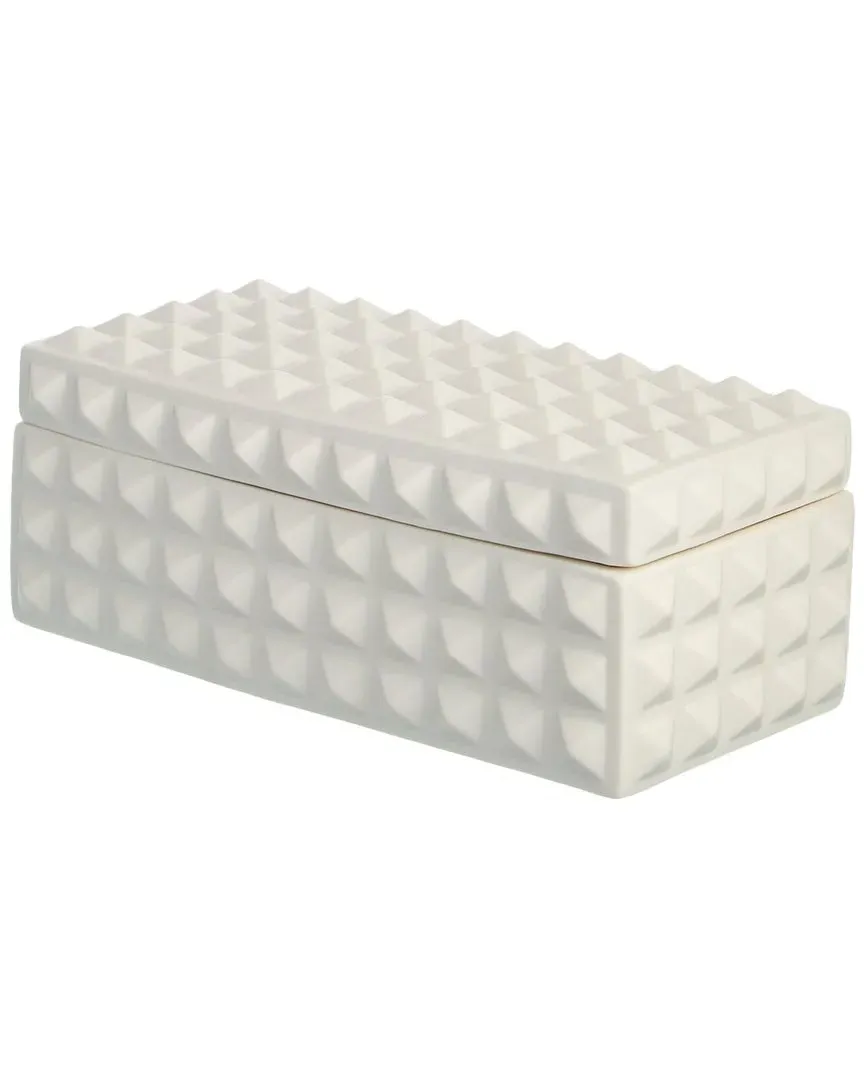 Charade Square Studded Box - White, Porcelain image