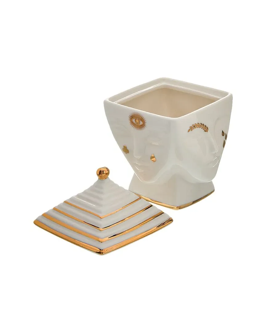 Gilded Muse Masquerade Box - White, Porcelain
