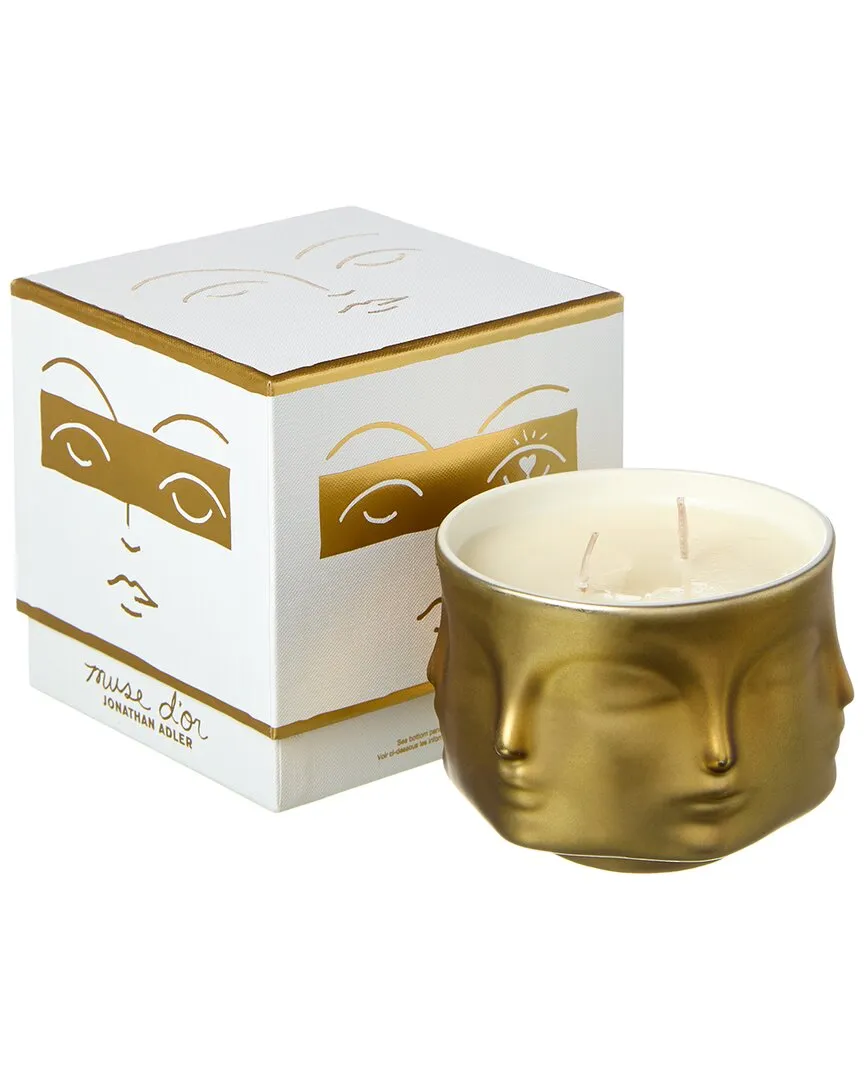 Muse D'Or Ceramic Candle - Gold, Porcelain