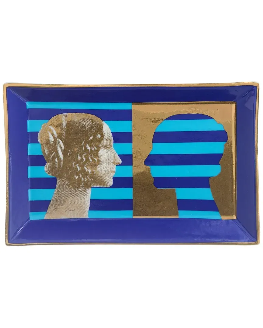 Renaissance Rectangle Tray - Blue, Porcelain