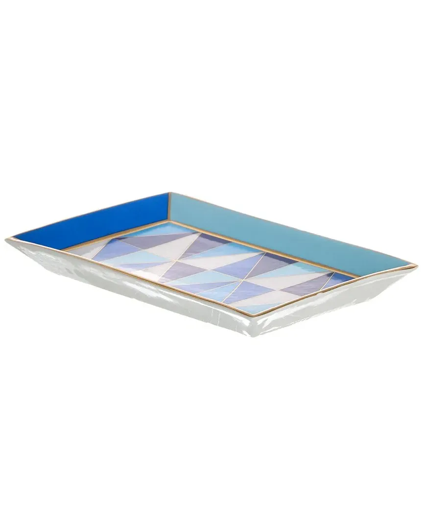 Sorrento Rectangle Tray - Blue, Porcelain
